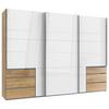Schwebetürenschrank Mit Laden B:300cm Level Weiß/eiche Dekor - Eichefarben/Weiß, MODERN, Holzwerkstoff (300/216/65cm) - MID.YOU