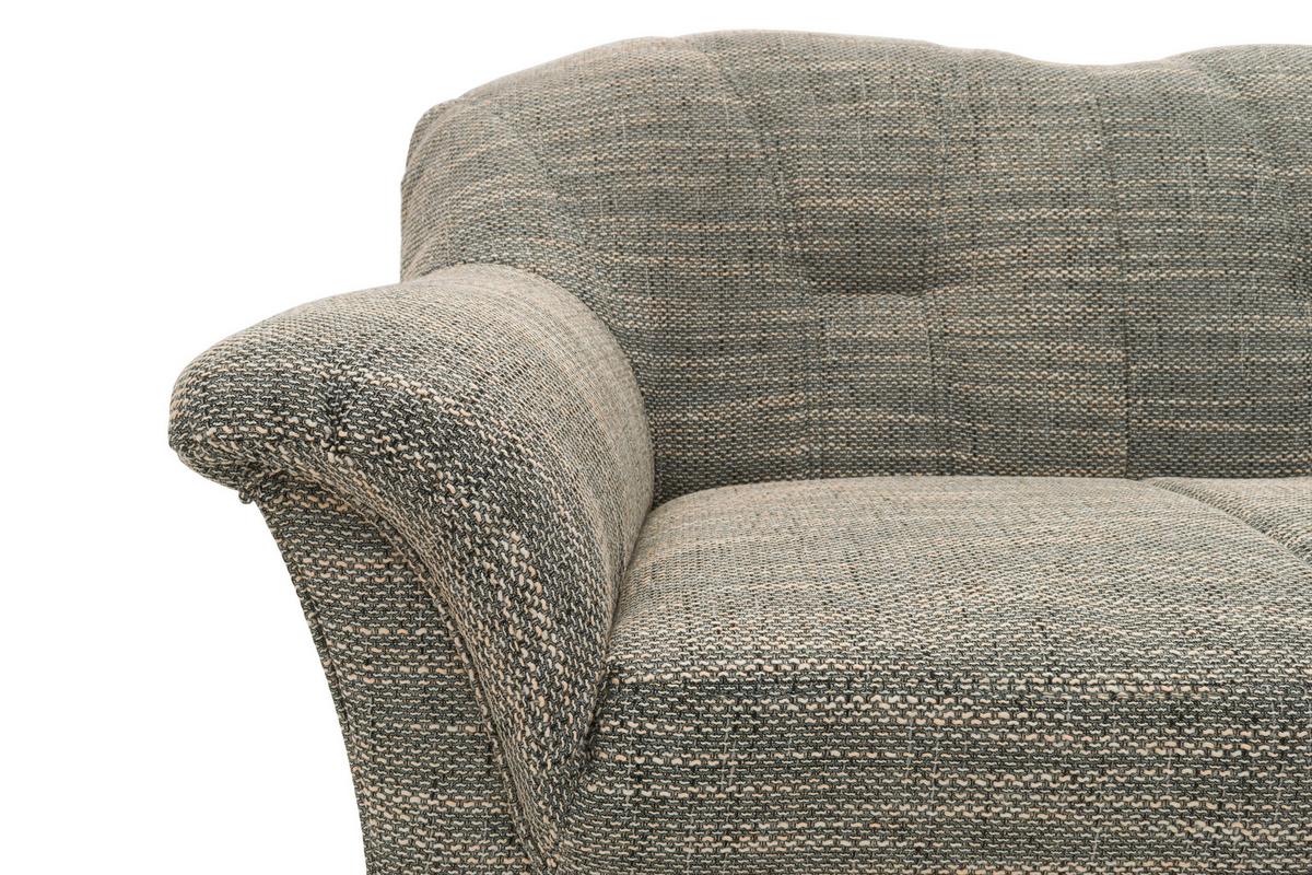 Ecksofa Papenburg Rücken Echt Grau/weiß - Schwarz/Weiß, KONVENTIONELL, Textil (243/180cm) - MID.YOU