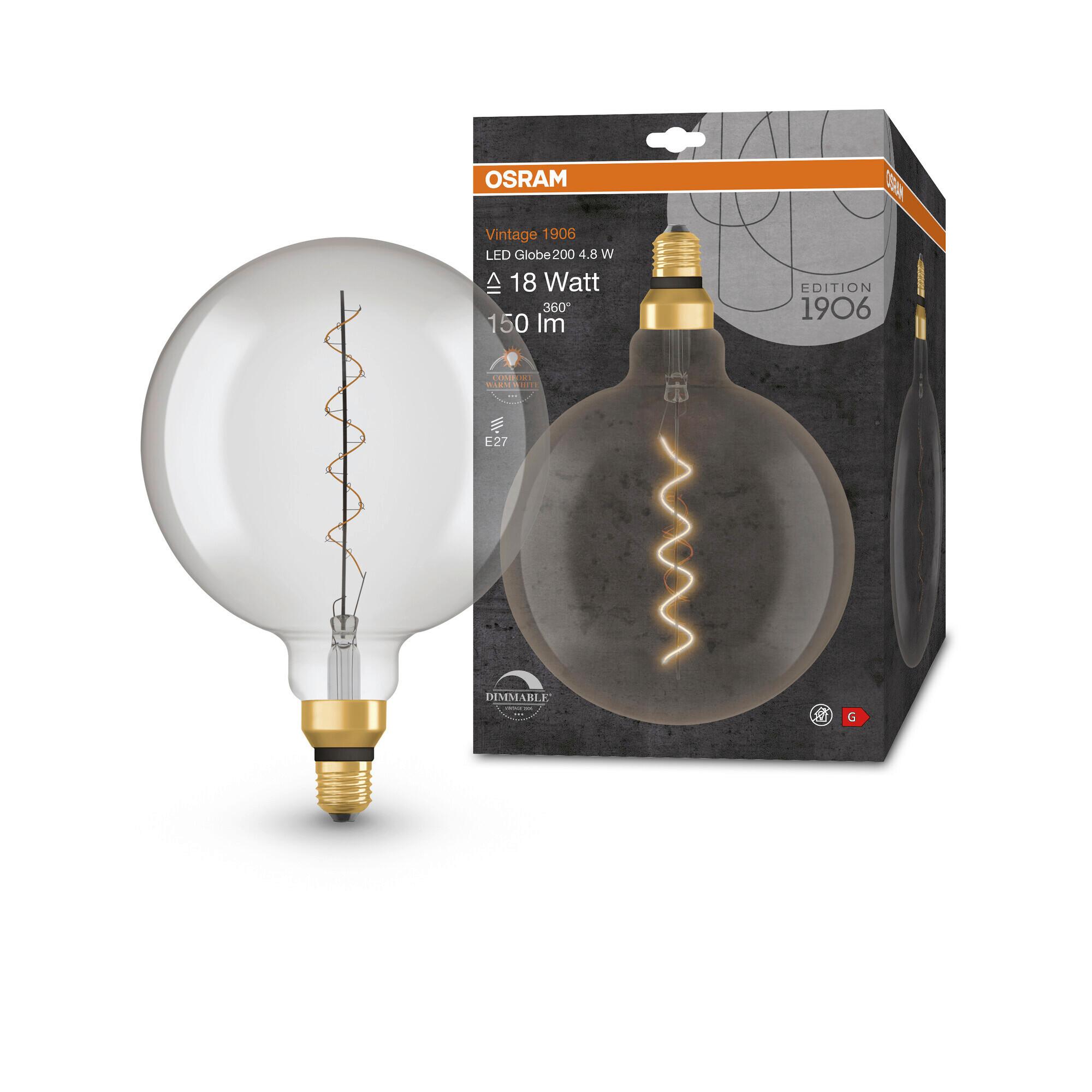LED-Leuchtmittel Vintage 1906 Led Dim 16  4.8 W - Hellgrau, Basics, Glas (20/29,5cm) - Osram