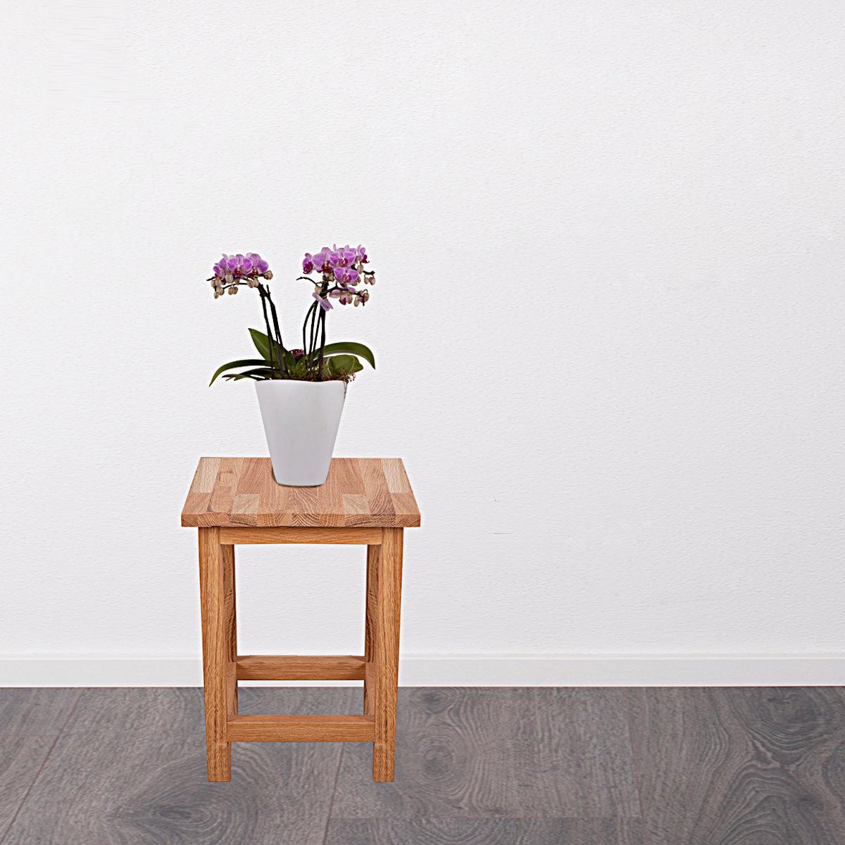 Gartenhocker Eichefarben Geölt - Eichefarben, Basics, Holz (30/40/30cm) - Gardenson