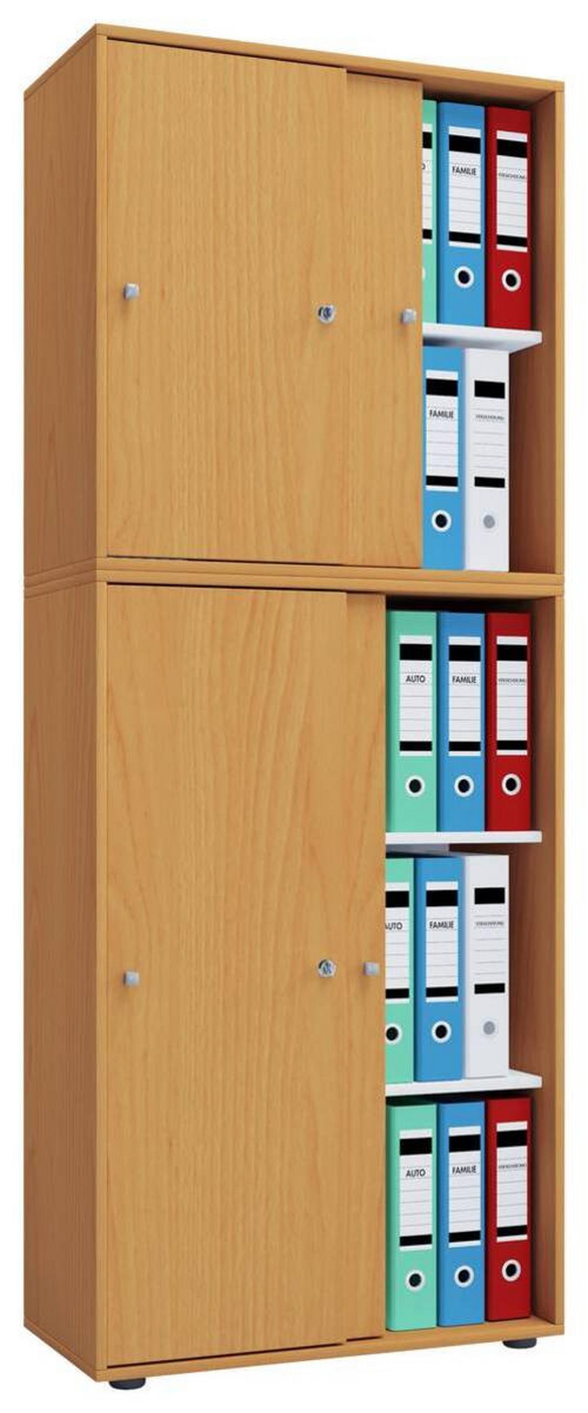 Aktenschrank versperrbar Lona XL Buche Dekor B: 70 cm - Buchefarben, Basics, Holzwerkstoff (70/183/37cm) - MID.YOU