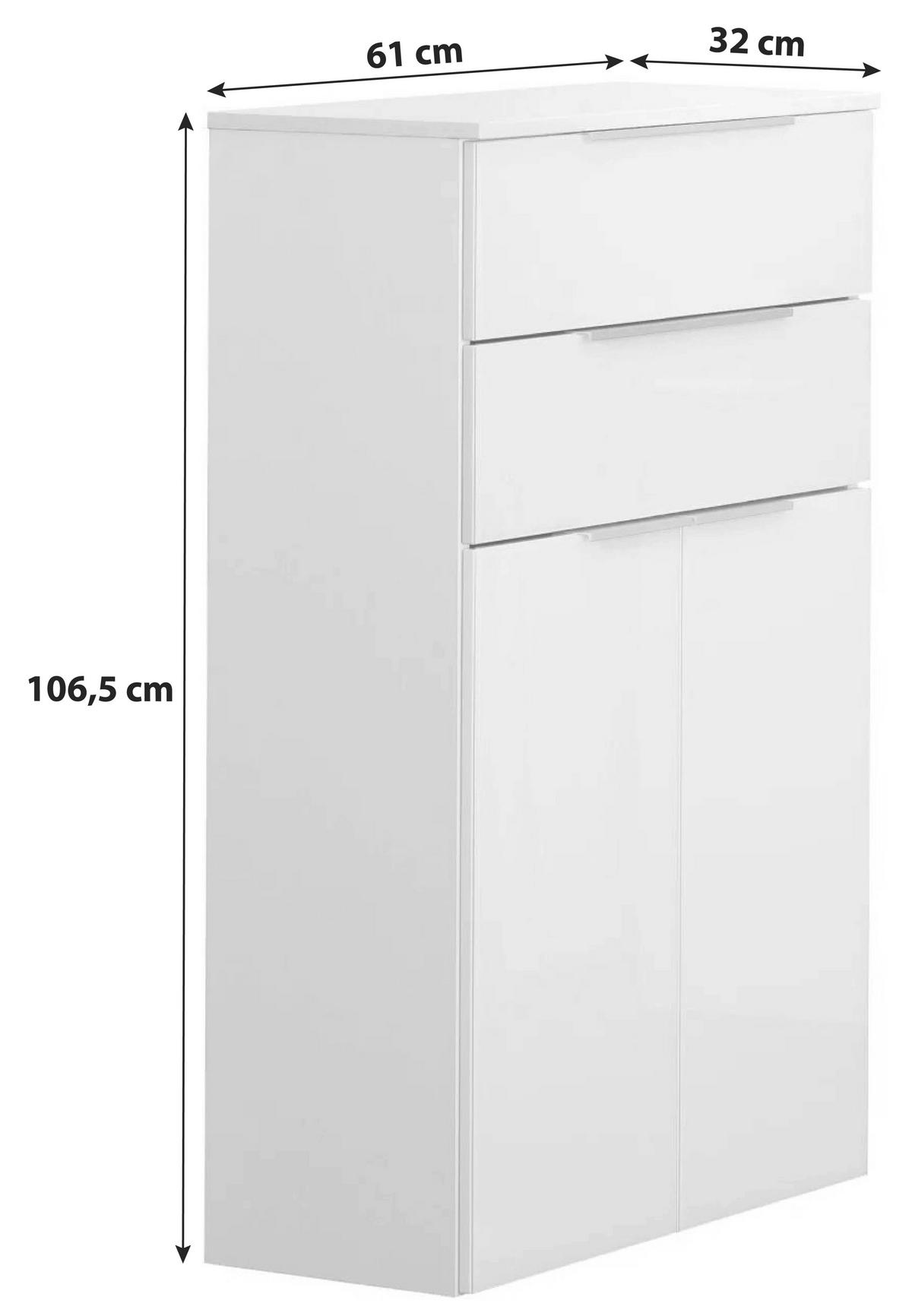 Midischrank Mit Soft-Close Kara B: 61cm, Anthrazit - Anthrazit/Alufarben, MODERN, Glas/Holzwerkstoff (61/106,5/32cm) - MID.YOU