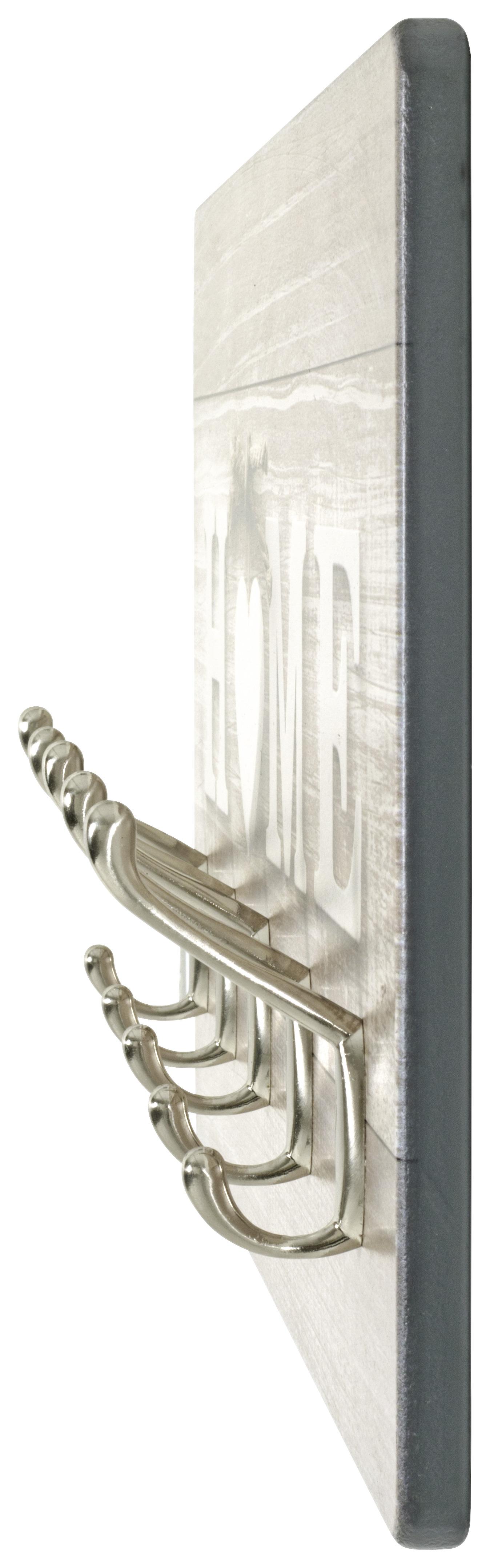 Lišta S Háčky Home 2 - přírodní barvy/barvy nerez oceli, Moderní, kompozitní dřevo (60/30/8cm)