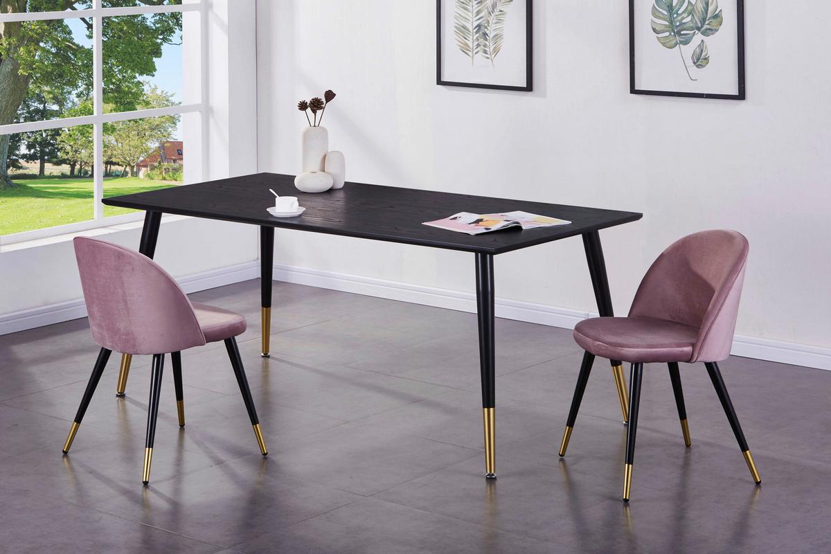 Esstisch Dipp - Messingfarben/Schwarz, Design, Holzwerkstoff/Metall (180/90/75cm) - Livetastic