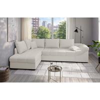 Eckschlafsofa Alvito Weiß S: 202x298 Cm - Schwarz/Weiß, MODERN, Textil (202/298cm) - MID.YOU