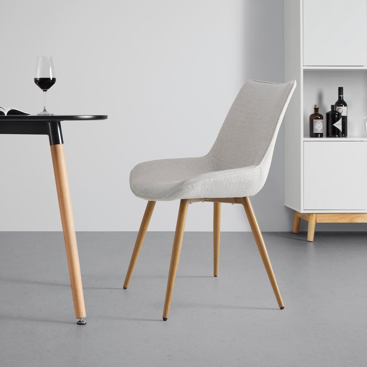 Židle LOU béžová - barvy dubu/béžová, Moderní, kov/dřevo (52/84/60cm) - Mömax