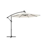 Led Sonnenschirm Beige Schwarz BxL: 300x300 cm - Beige/Schwarz, Basics, Textil/Metall (300/300cm) - Modante