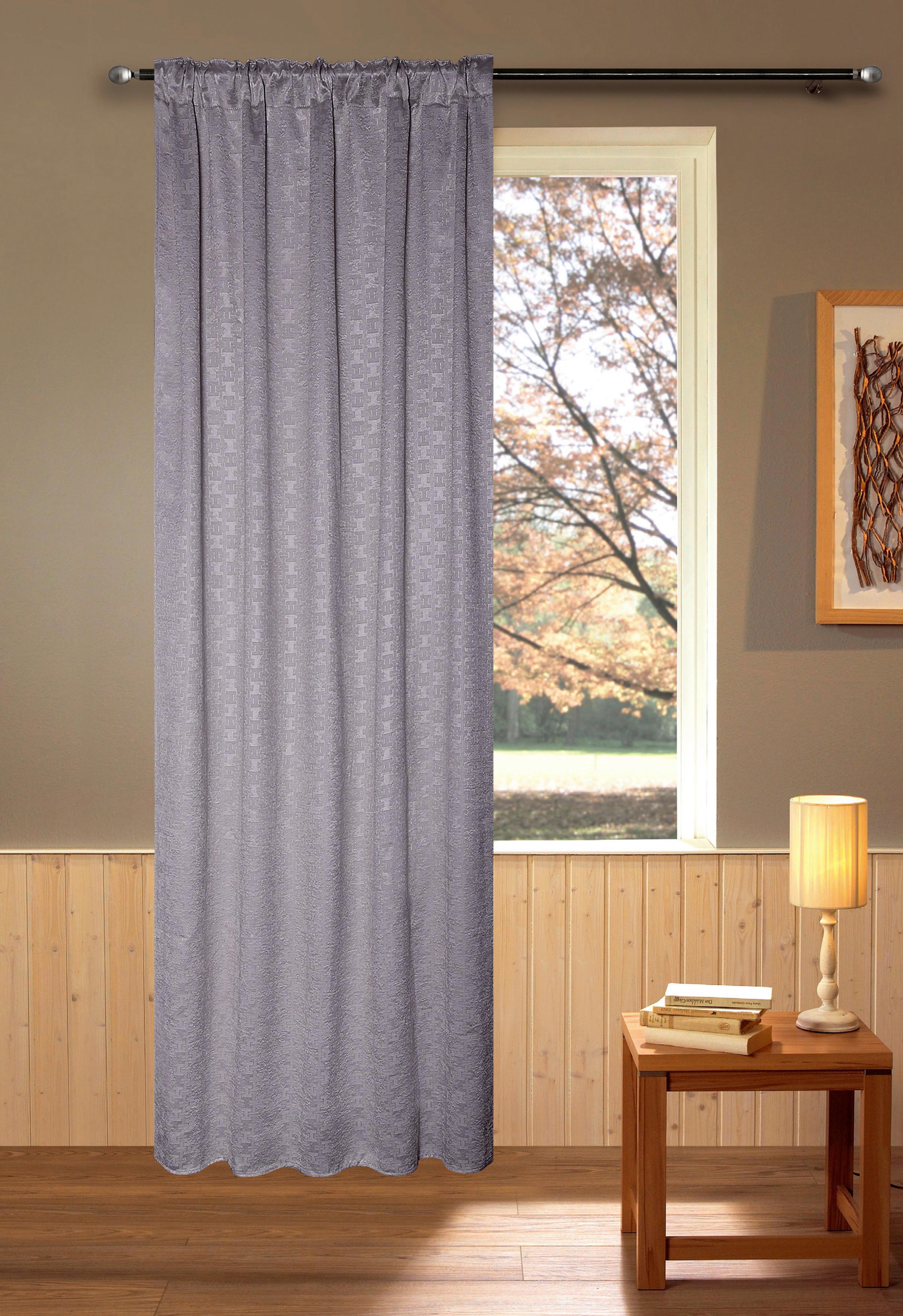 Verdunkelungsvorhang Heike - Anthrazit, ROMANTIK / LANDHAUS, Textil (135/245cm) - James Wood