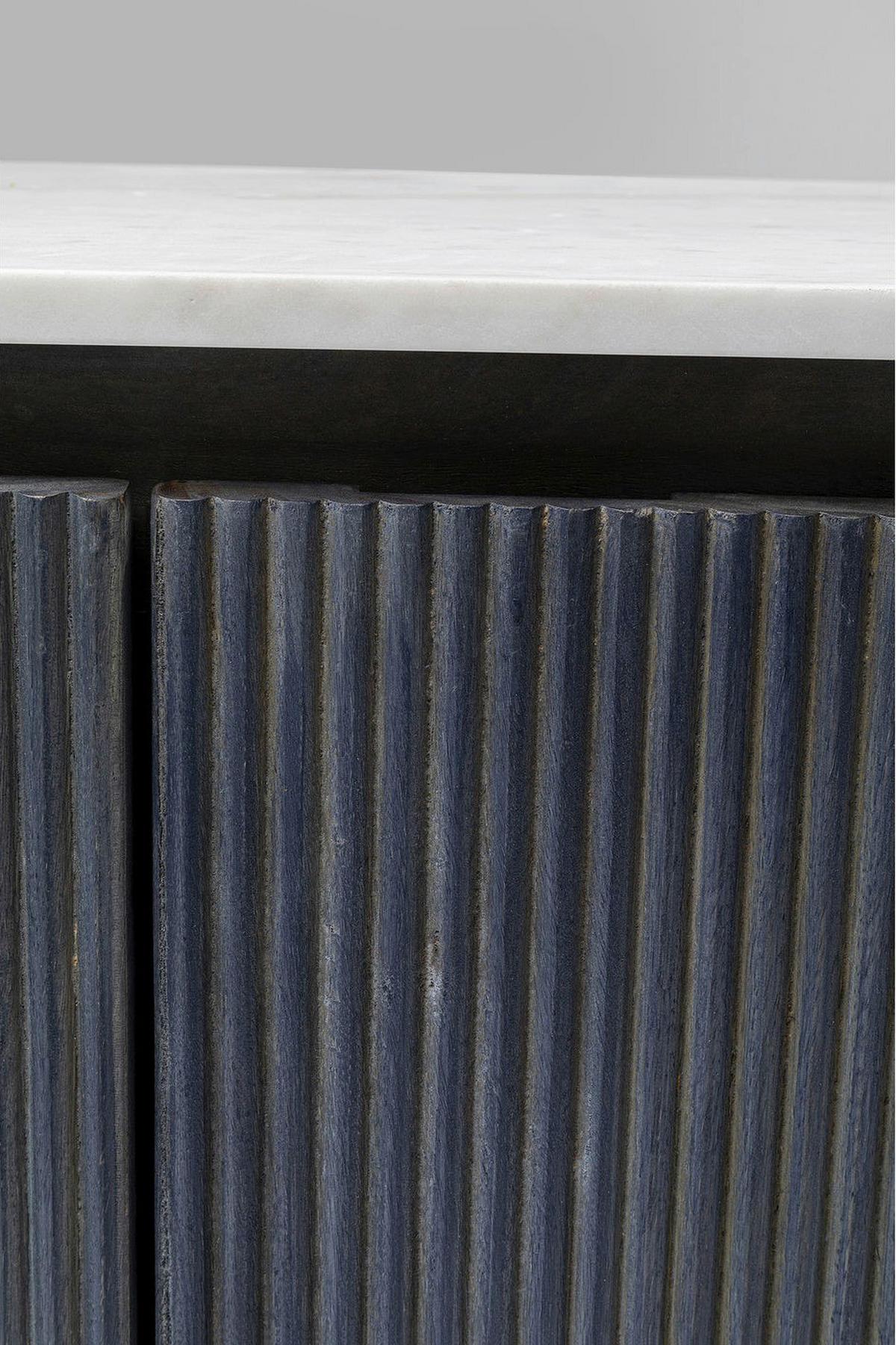 Sideboard 160 Cm Mangoholz Anthrazit Marmor/weiß - Anthrazit/Schwarz, Trend, Holz/Holzwerkstoff (160/75/45cm) - Kare-Design