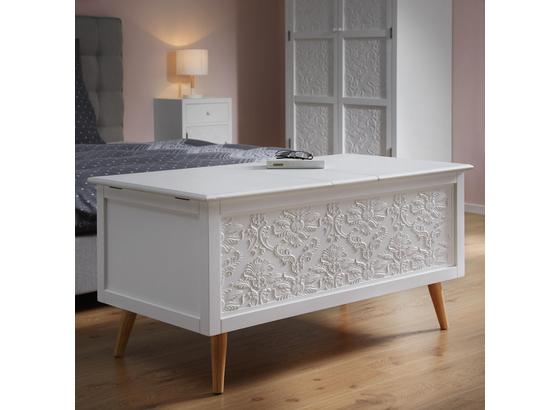 Truhla Valentina - bílá/barvy pinie, Moderní, dřevo (115/56/60cm) - Modern Living Truhla Valentina - bílá/barvy pinie, Moderní, dřevo (115/56/60cm) - Modern Living
