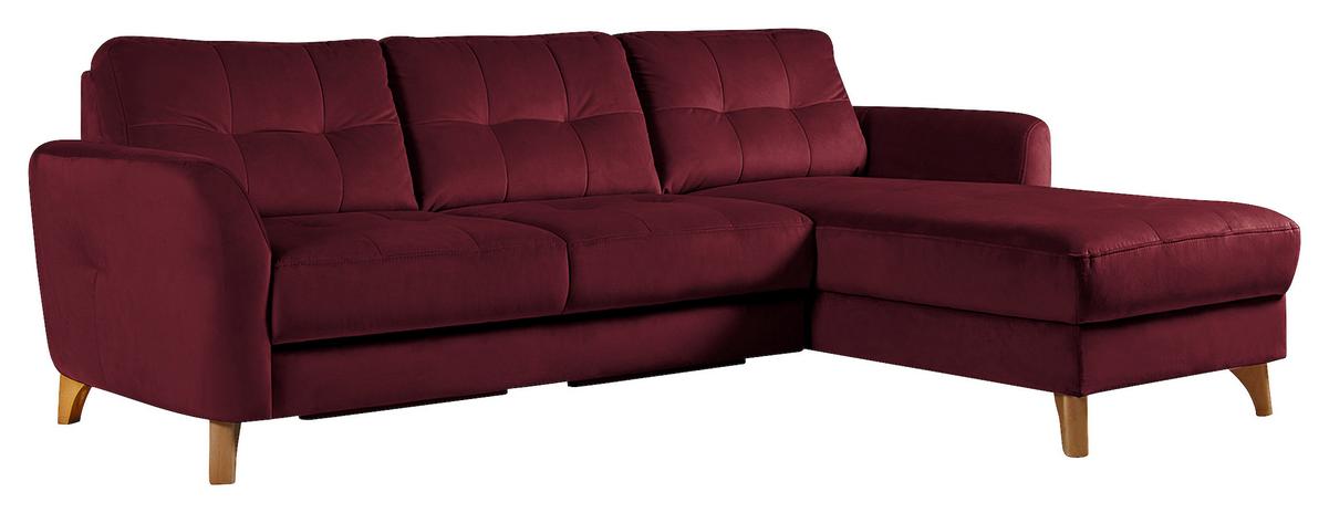 Ecksofa Nordic, Rot S: 238x168 cm - Buchefarben/Rot, Design, Textil (238/168cm) - Livetastic