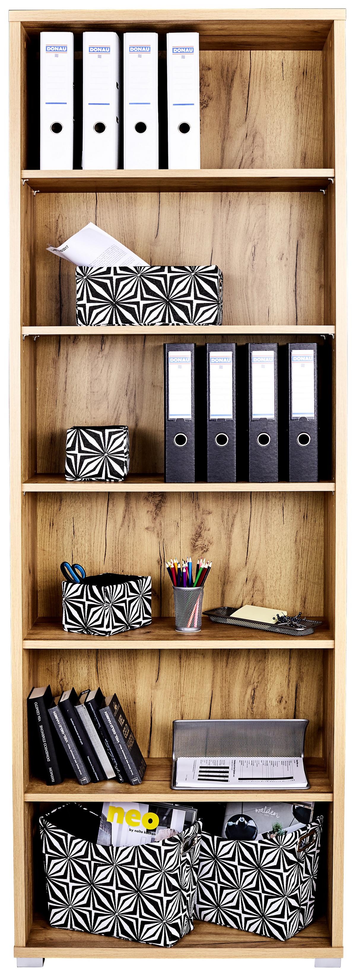 Aktenregal Profi Eiche Dekor B 75 Cm - Chromfarben/Eichefarben, MODERN, Holzwerkstoff (75/220/35cm) - Ondega