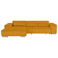 Ecksofa m. Relaxfunktion Orion Kopfstütze klappbar Currygelb - Currygelb/Silberfarben, KONVENTIONELL, Textil (186/307cm) - Livetastic