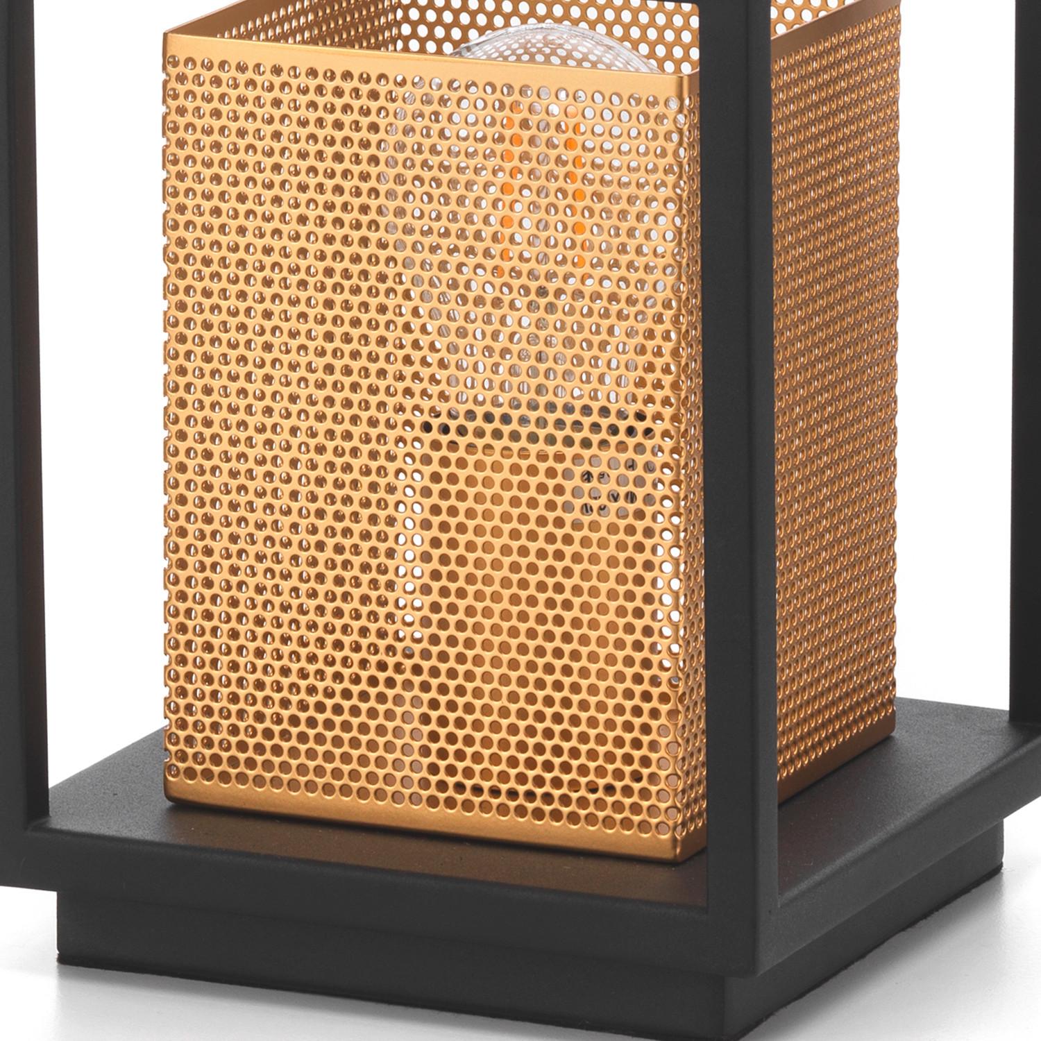 Nachttischleuchte 4980/L - Goldfarben/Schwarz, Design, Metall (15/15/29cm)