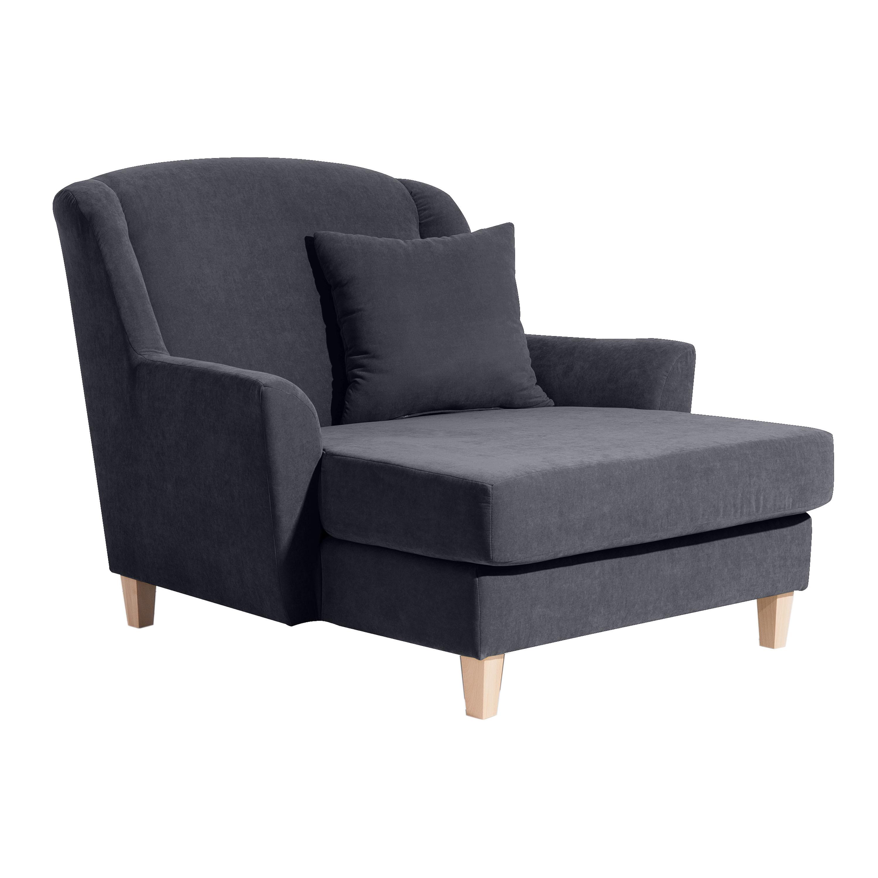 Big Sessel Mit Armlehnen Judith Velours Anthrazit