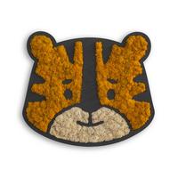 Machový obraz TIGER - oranžová/čierna, Basics, drevo/prírodné materiály (37,5/27/2cm)