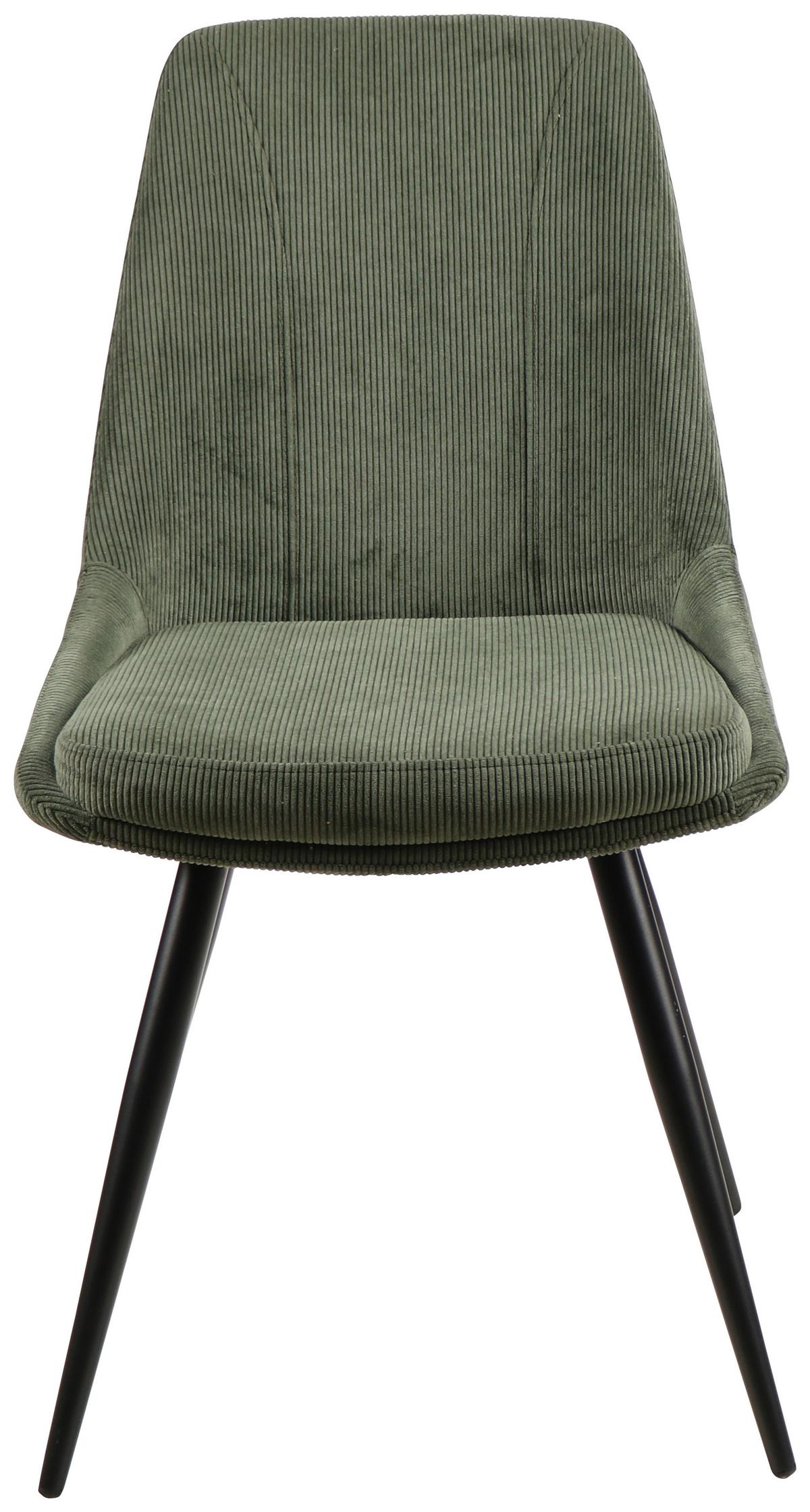 Esszimmerstuhl Corinna Grün Gepolstert - Schwarz/Grün, MODERN, Holz/Textil (49/88/59cm) - MID.YOU