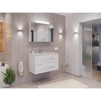 SPIEGELSCHRANK Weiß Hochglanz B: 90 cm - Weiß Hochglanz, MODERN, Glas/Holzwerkstoff (90/62/17cm) - MID.YOU