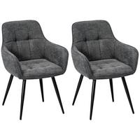 ARMLEHNSTUHL-SET LEICESTER - Schwarz/Grau, LIFESTYLE, Textil/Metall (57/84/60cm) - MID.YOU