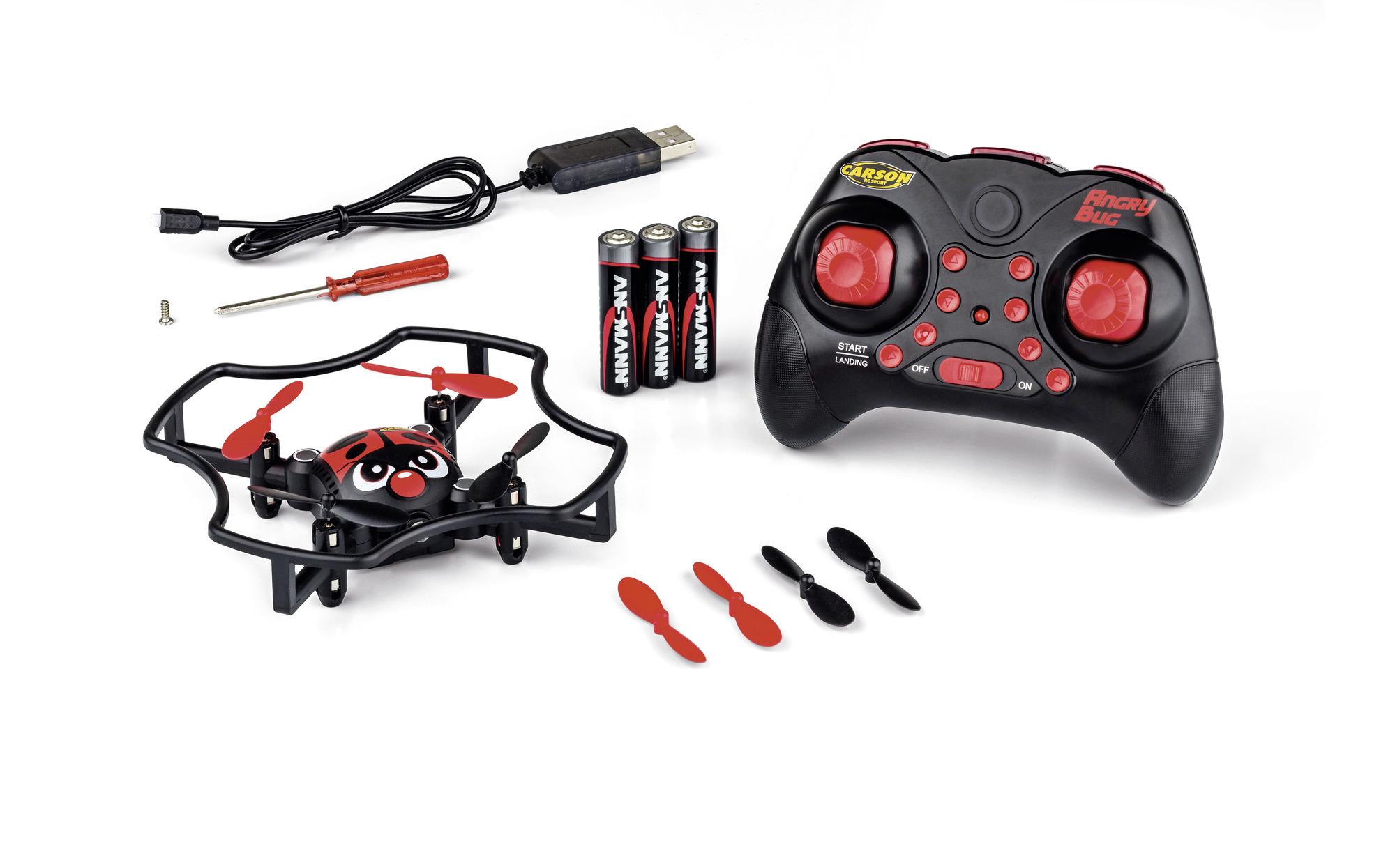 Hubschrauber Ferngesteuert Quadcopter Angry Bug - Rot/Schwarz, Basics, Kunststoff (6,5/26/14cm)