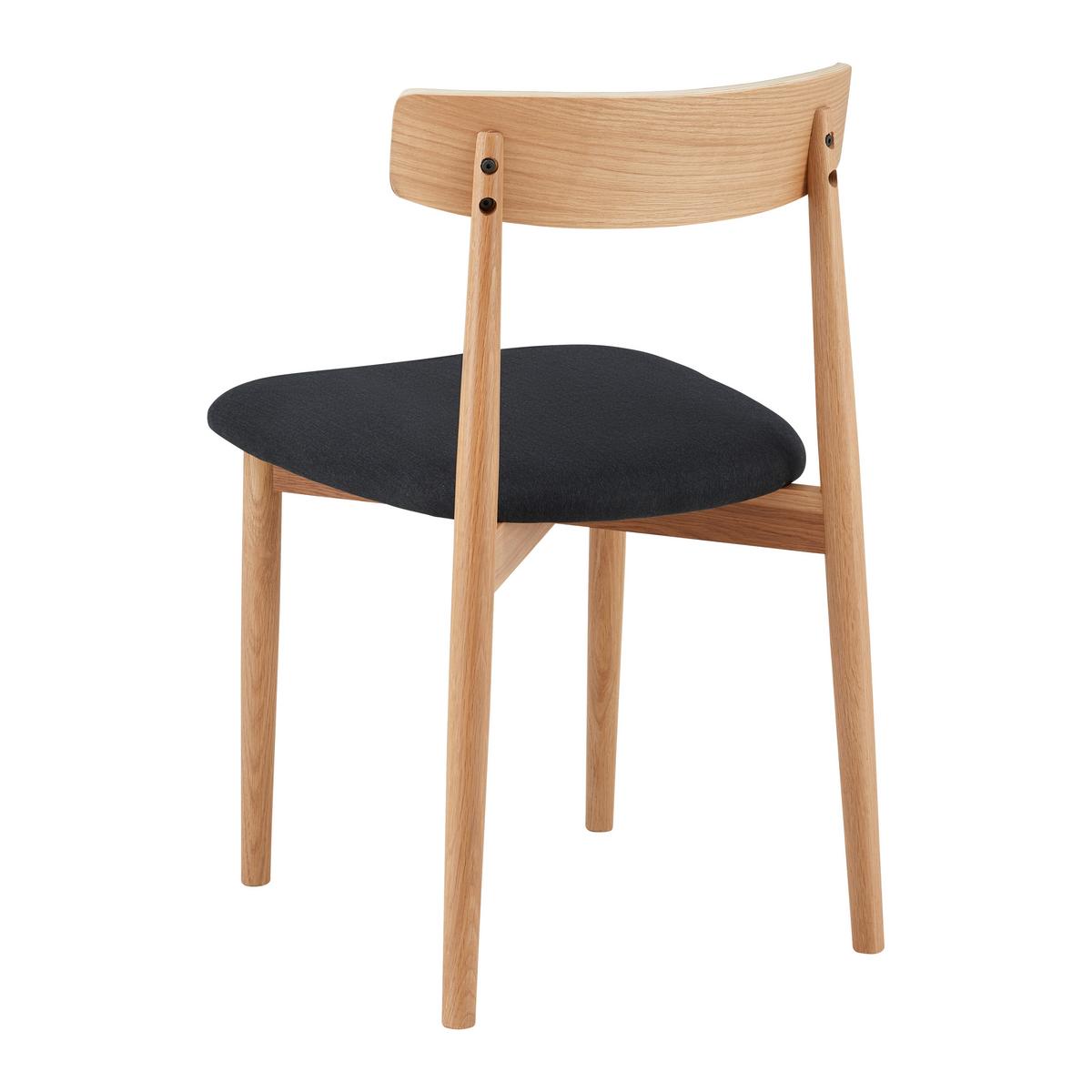 Stolička NOAH dubové drevo/čierna - čierna/prírodná farba, Modern, drevo/textil (47/78/51cm) - Bessagi Home
