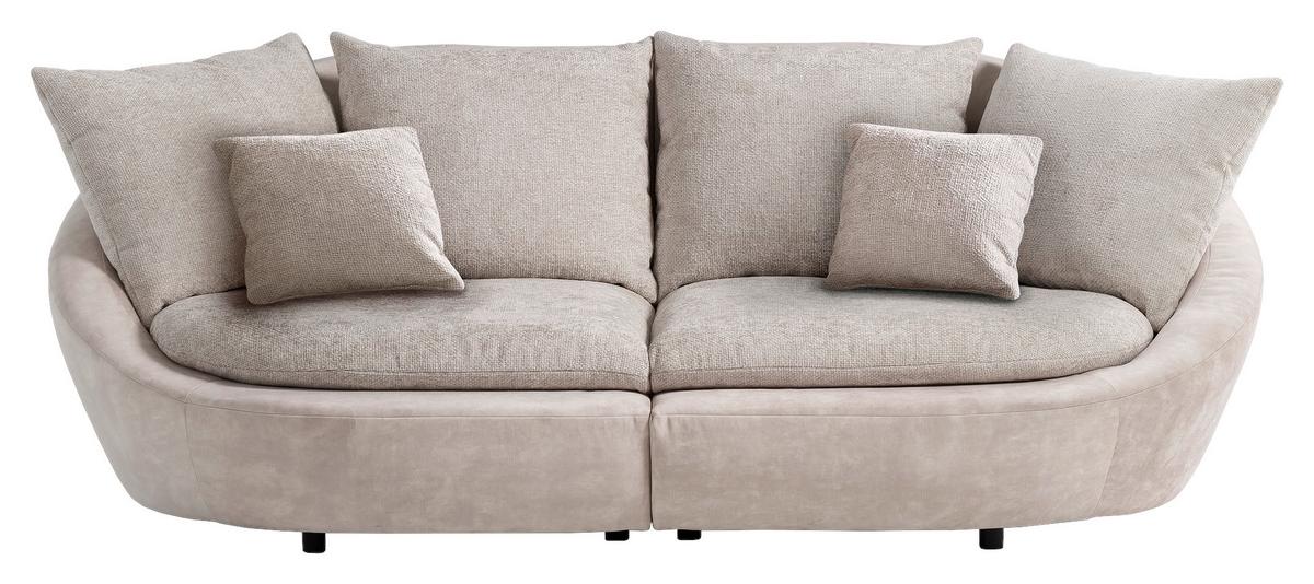 Bigsofa Maui - Beige/Silberfarben, MODERN, Textil (280/87/131cm) - Trendmanufaktur