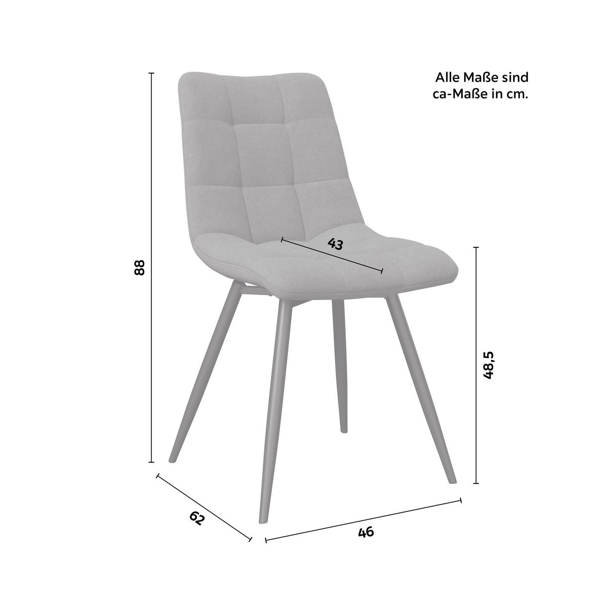 ŽIDLE SURI - černá/světle šedá, Moderní, kov/dřevo (46/88/62cm) - Bessagi Home
