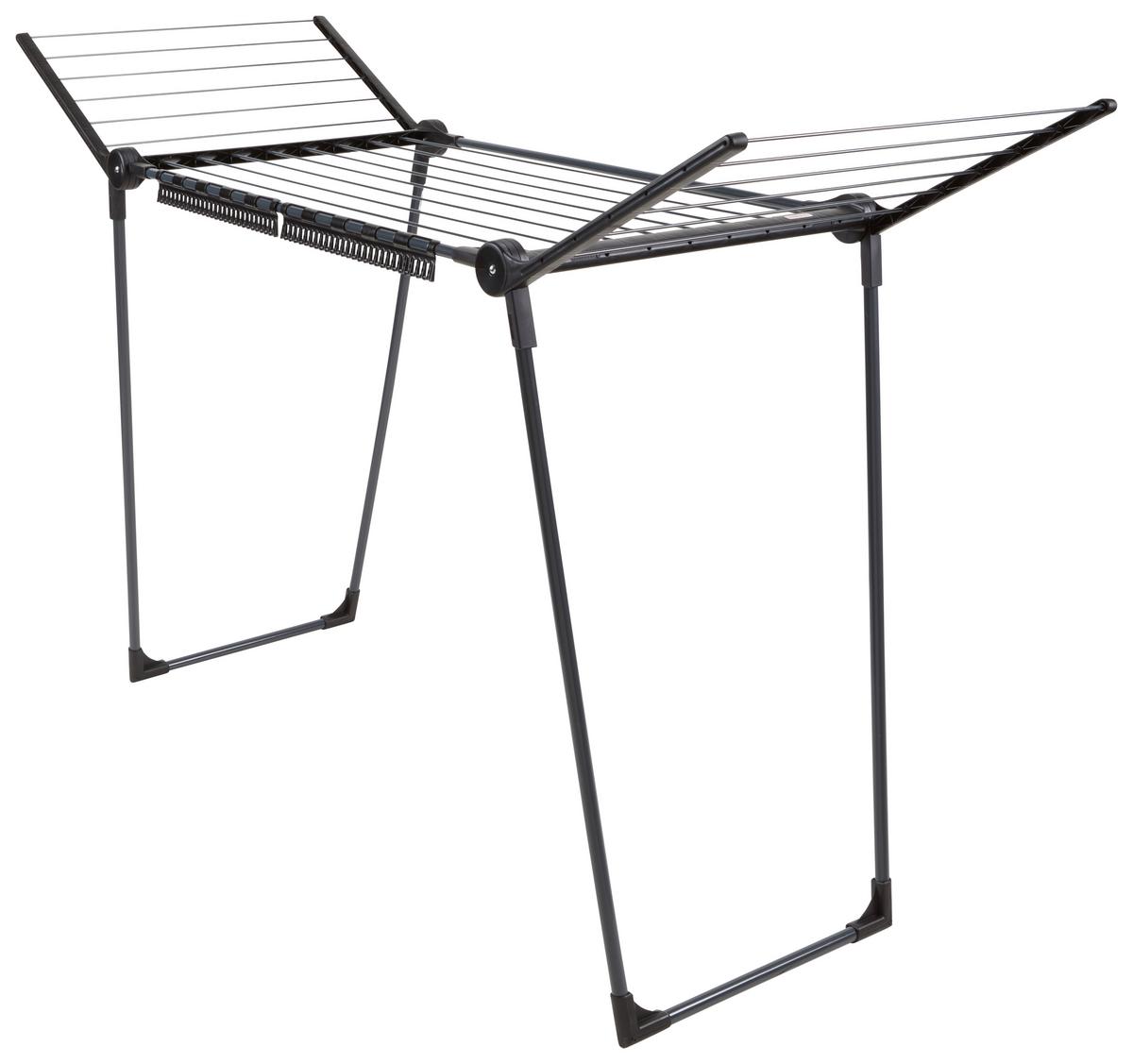 Standtrockner 81690 Pegasus Solid Black - Schwarz, Basics, Kunststoff/Metall (157/87/55cm) - Leifheit