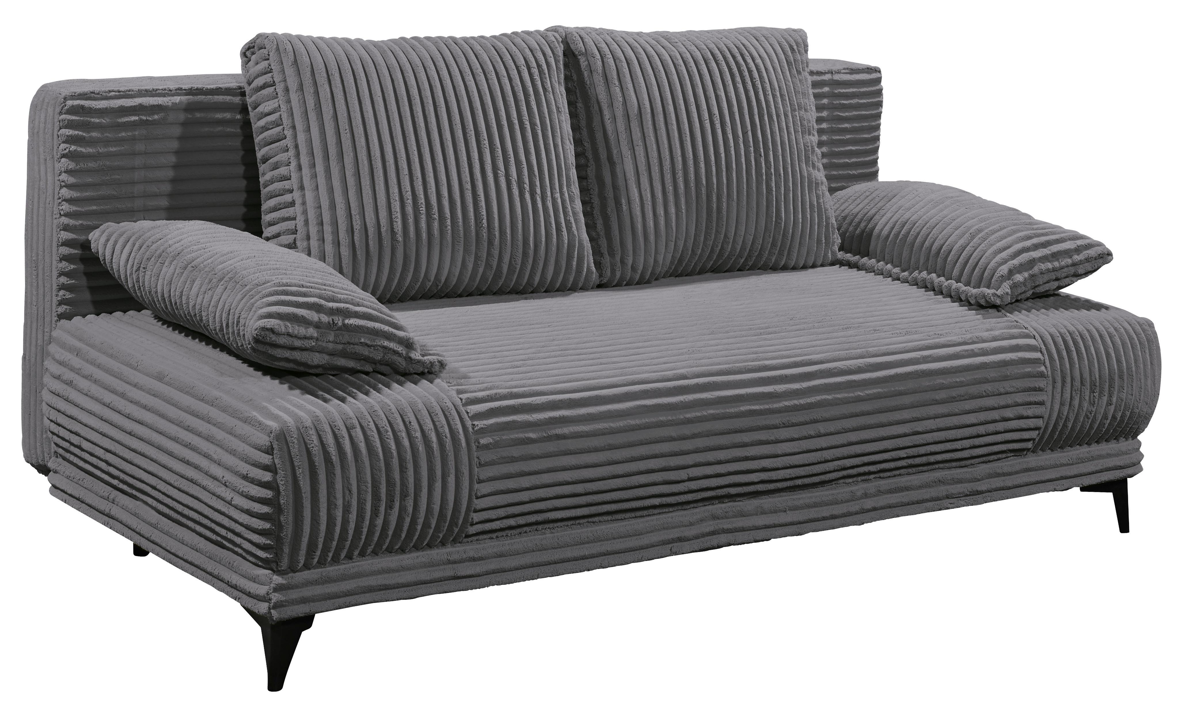 Schlafsofa Sally Anthrazit B: 211 cm - Anthrazit/Schwarz, KONVENTIONELL, Textil (211/96/105cm) - MID.YOU
