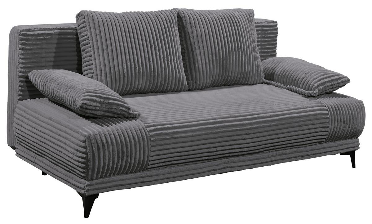 Schlafsofa Sally Anthrazit B: 211 Cm - Anthrazit/Schwarz, KONVENTIONELL, Textil (211/96/105cm) - MID.YOU