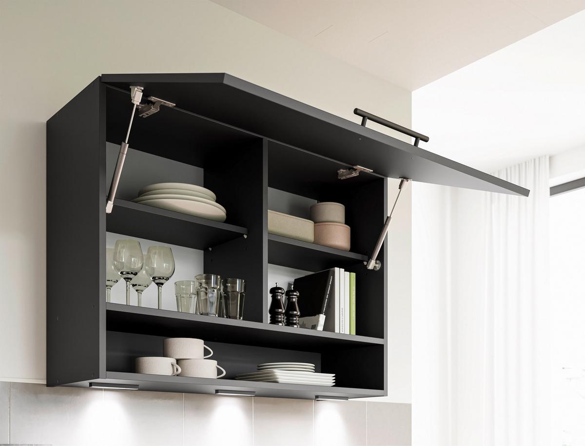 Küchenblock Berlin Schwarz/Eiche Dekor B: 260 cm - Schwarz/Eiche Artisan, Design, Holzwerkstoff (260cm) - MID.YOU