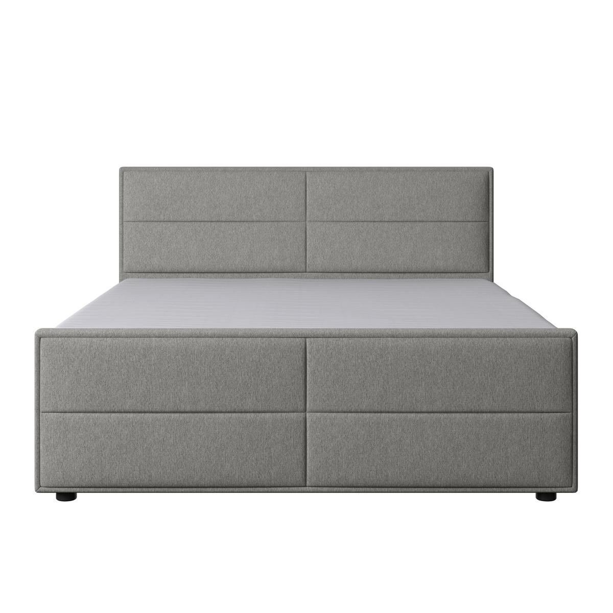 Boxspringbett mit Bettkasten Palermo 180x200 Silberfarben - Silberfarben/Schwarz, MODERN, Karton/Holzwerkstoff (180/200cm) - MID.YOU