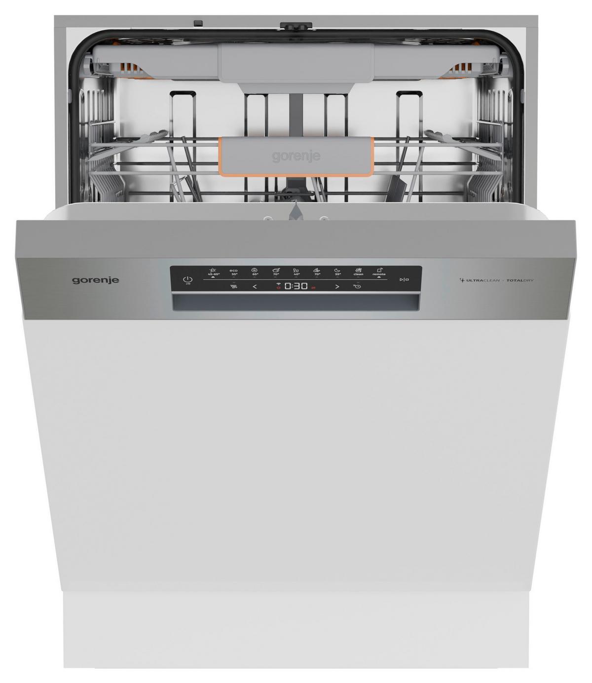 Geschirrspüler GI673B90X/AT B: 59,8 cm integrierbar - Edelstahlfarben, Trend, Kunststoff/Metall (59,8/81,6/57,5cm) - Gorenje