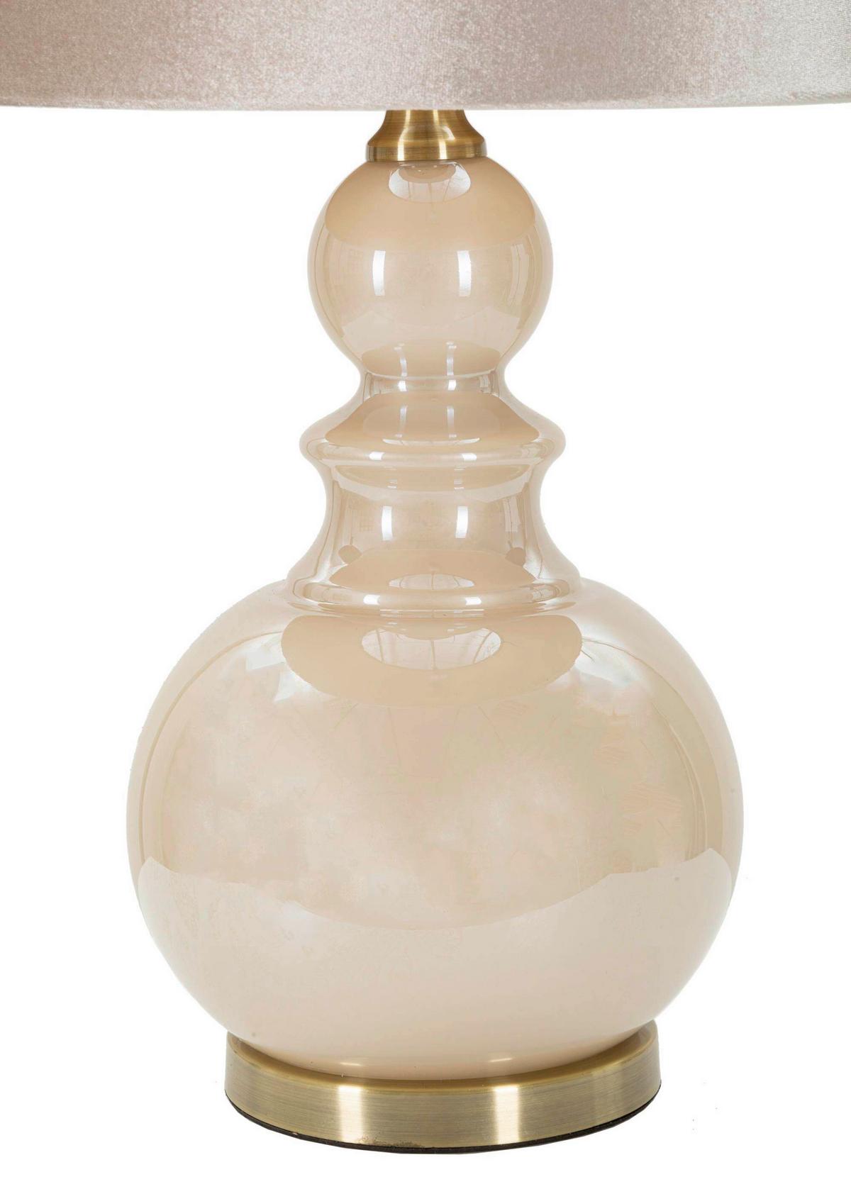 Tischleuchte Pearly Tower Perlmutt B: 37,5 Cm - Perlmutt, Basics, Glas/Textil (37.5/37.5/61cm)