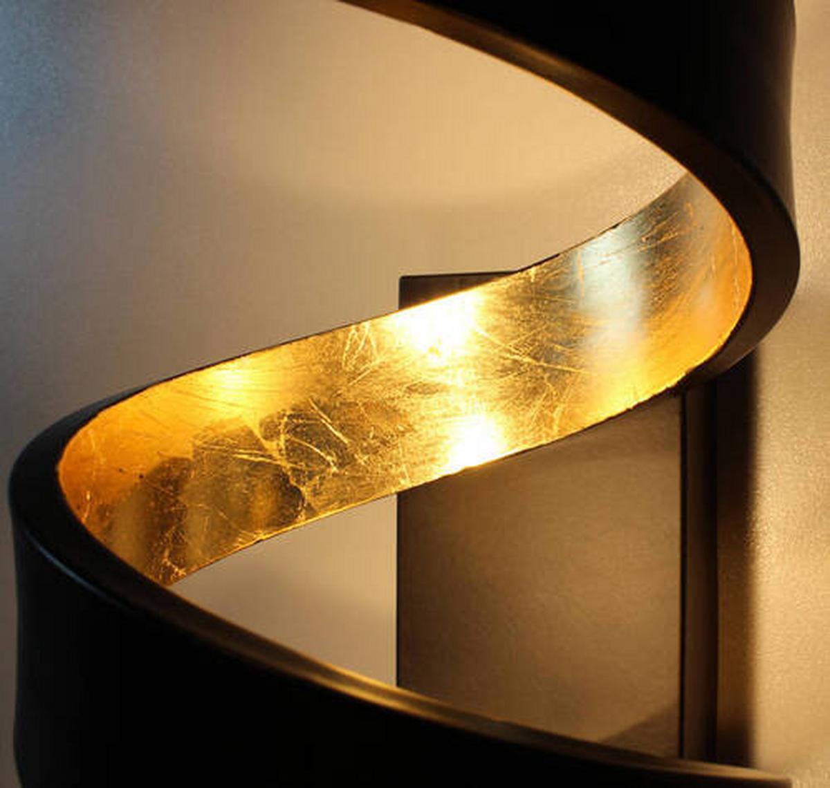Led-wandleuchte Helix 2-Flammig Spiralförmig - Goldfarben/Schwarz, Design, Metall (17/10/13cm)