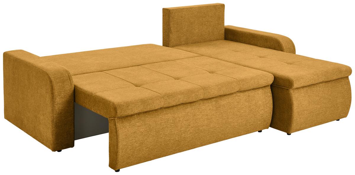 Ecksofa Larisa Gelb S: 235x158 cm - Gelb/Schwarz, KONVENTIONELL, Textil (235/158cm) - P & B