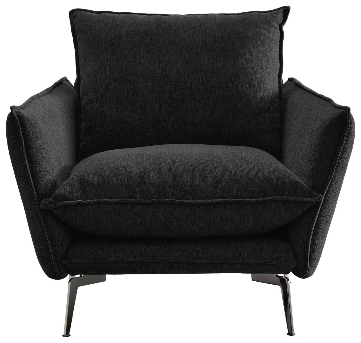 Sessel Skye Schwarz B: 96 Cm - Schwarz, Design, Textil (96/84/100cm) - Livetastic