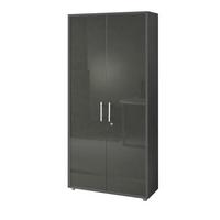 AKTENSCHRANK OFFICE EDITION - Anthrazit/Anthrazit Hochglanz, MODERN, Holzwerkstoff (84,4/185,6/33cm) - MID.YOU