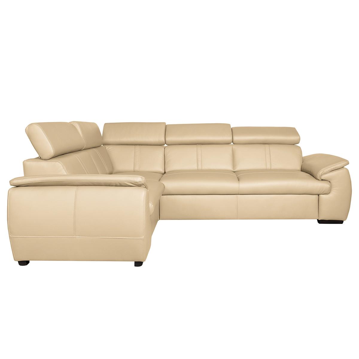 Ecksofa City Beige B: 193x265 Cm - Wengefarben/Beige, Design, Leder (193/265cm) - Livetastic