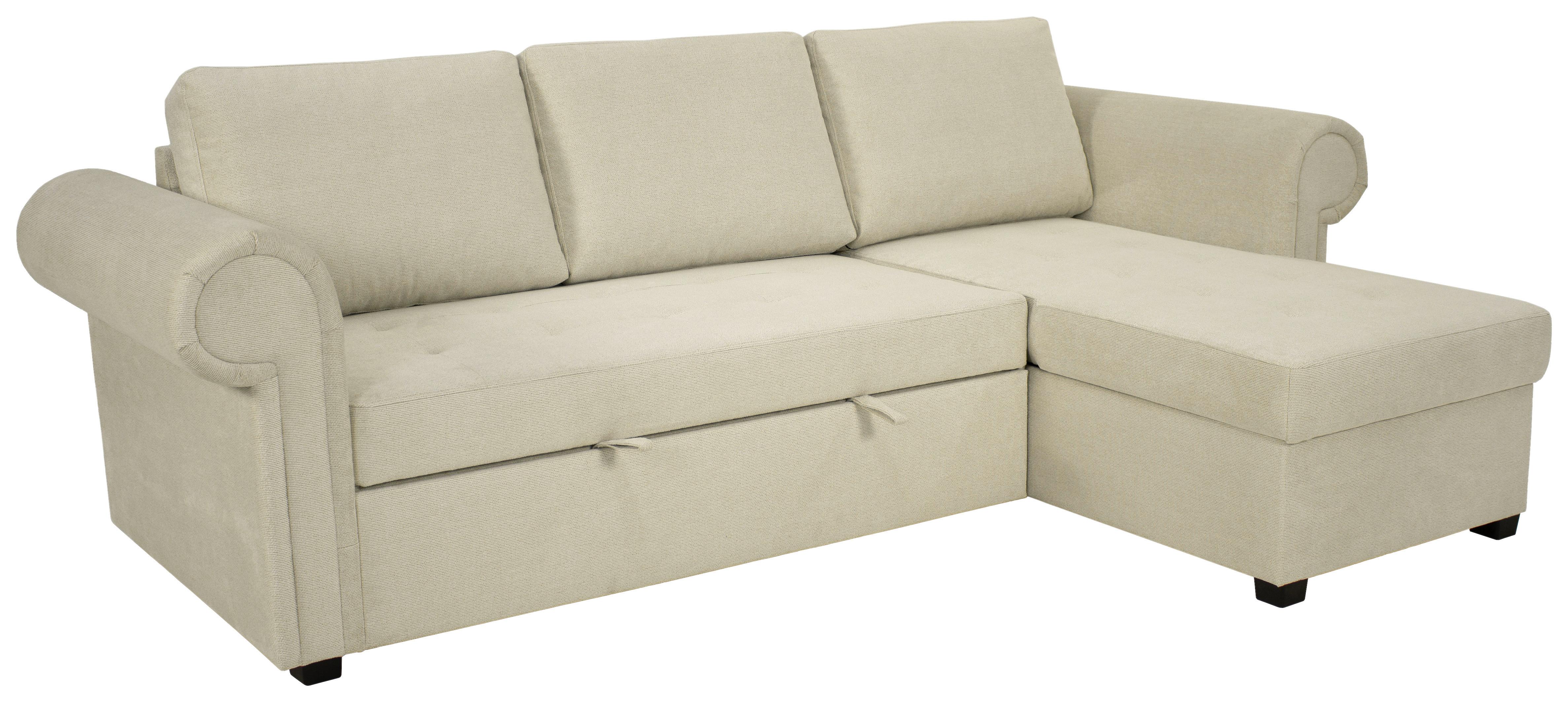 Ecksofa Oslo Creme B: 260 cm - Creme, ROMANTIK / LANDHAUS, Textil (260/85/155cm) - James Wood