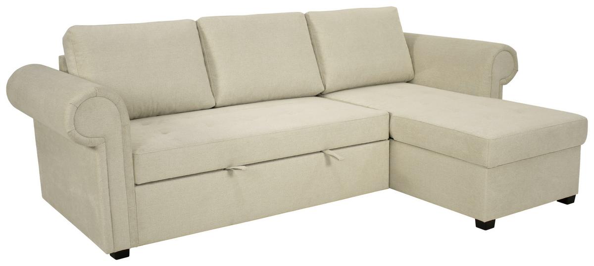 Ecksofa Mit Schlaffunktion + Bettkasten Oslo 260x155 Cm - Creme, ROMANTIK / LANDHAUS, Textil (260/85/155cm) - James Wood