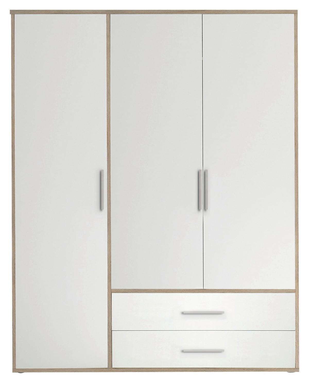Kleiderschrank Lembo - Weiß/Eiche San Remo, KONVENTIONELL, Holzwerkstoff (155/195/60cm)