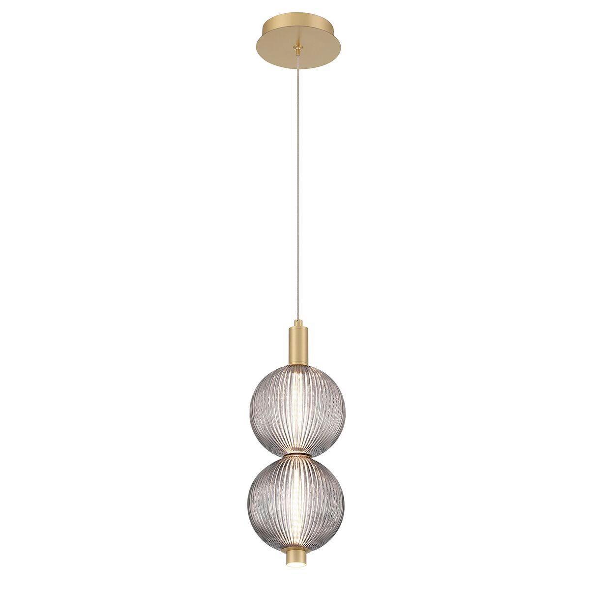Függeszték Qn-Palmas-2mp-Bg - aranyszínű, Design, üveg/fém (15,2/40cm) - Elstead Lighting