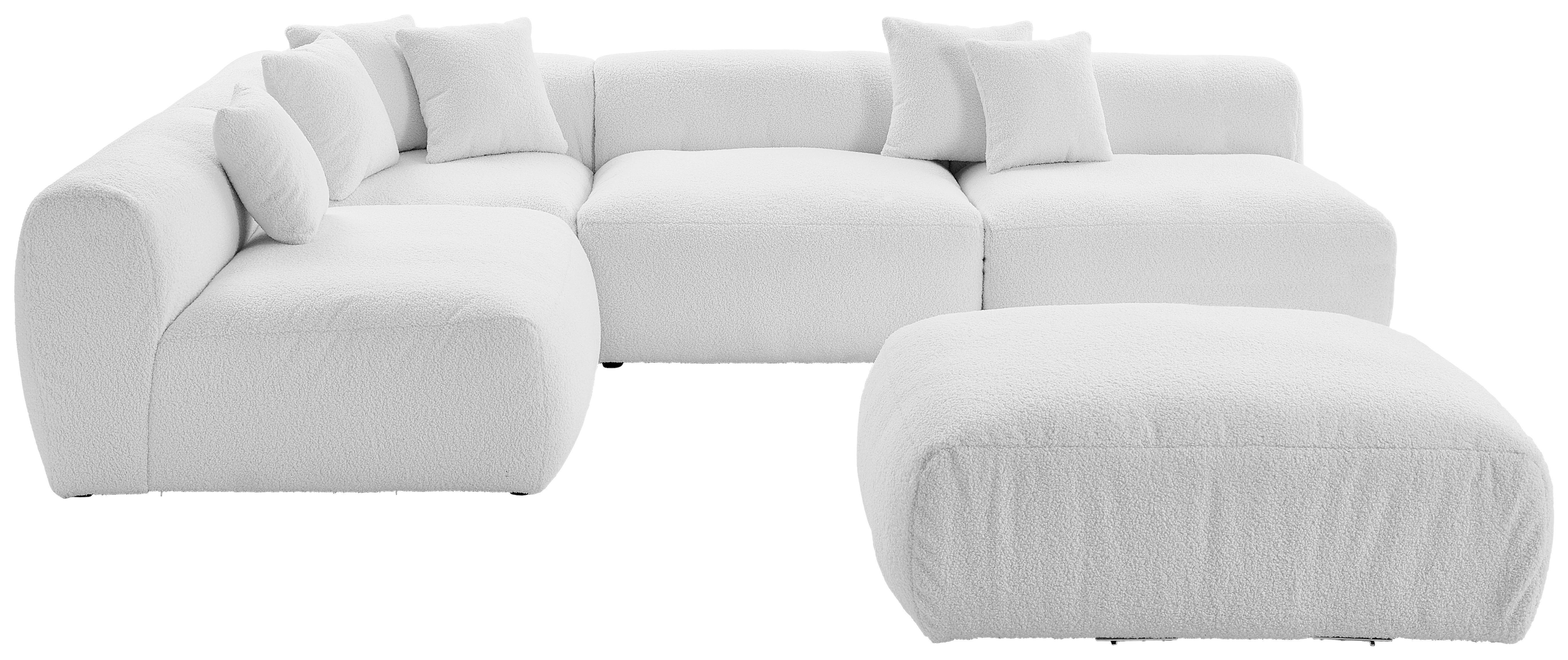 Ecksofa Bloom - Weiß, Trend, Textil (235/315cm) - Livetastic