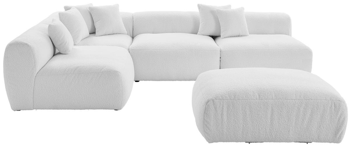 Ecksofa Bloom - Weiß, Trend, Textil (235/315cm) - Livetastic