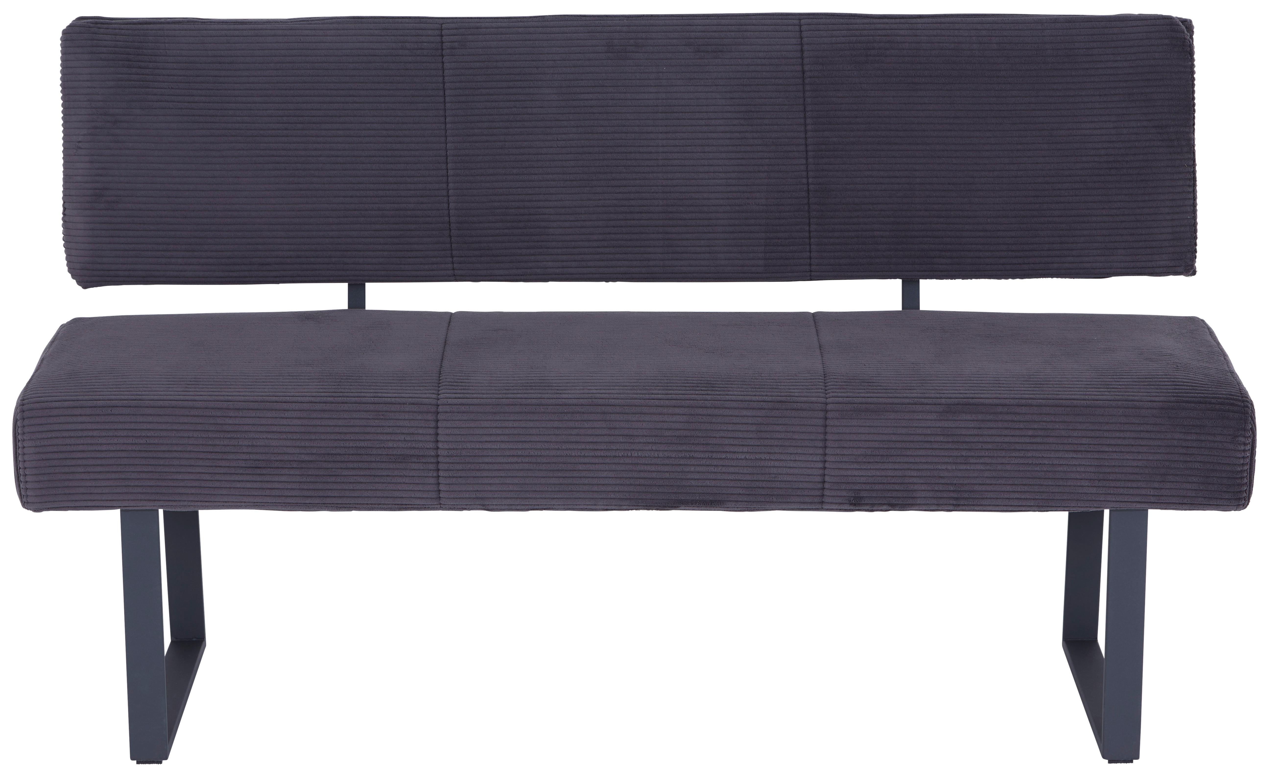 Sitzbank Olivia Giga-S - Anthrazit/Schwarz, MODERN, Textil/Metall (160/91/61cm)