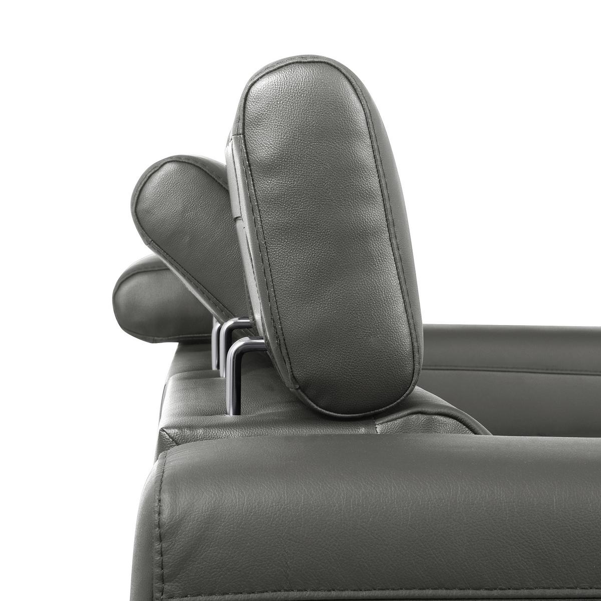 Ecksofa Torino Teilleder Anthrazit 173x247 - Anthrazit/Schwarz, Design, Leder/Textil (173/247cm) - Livetastic