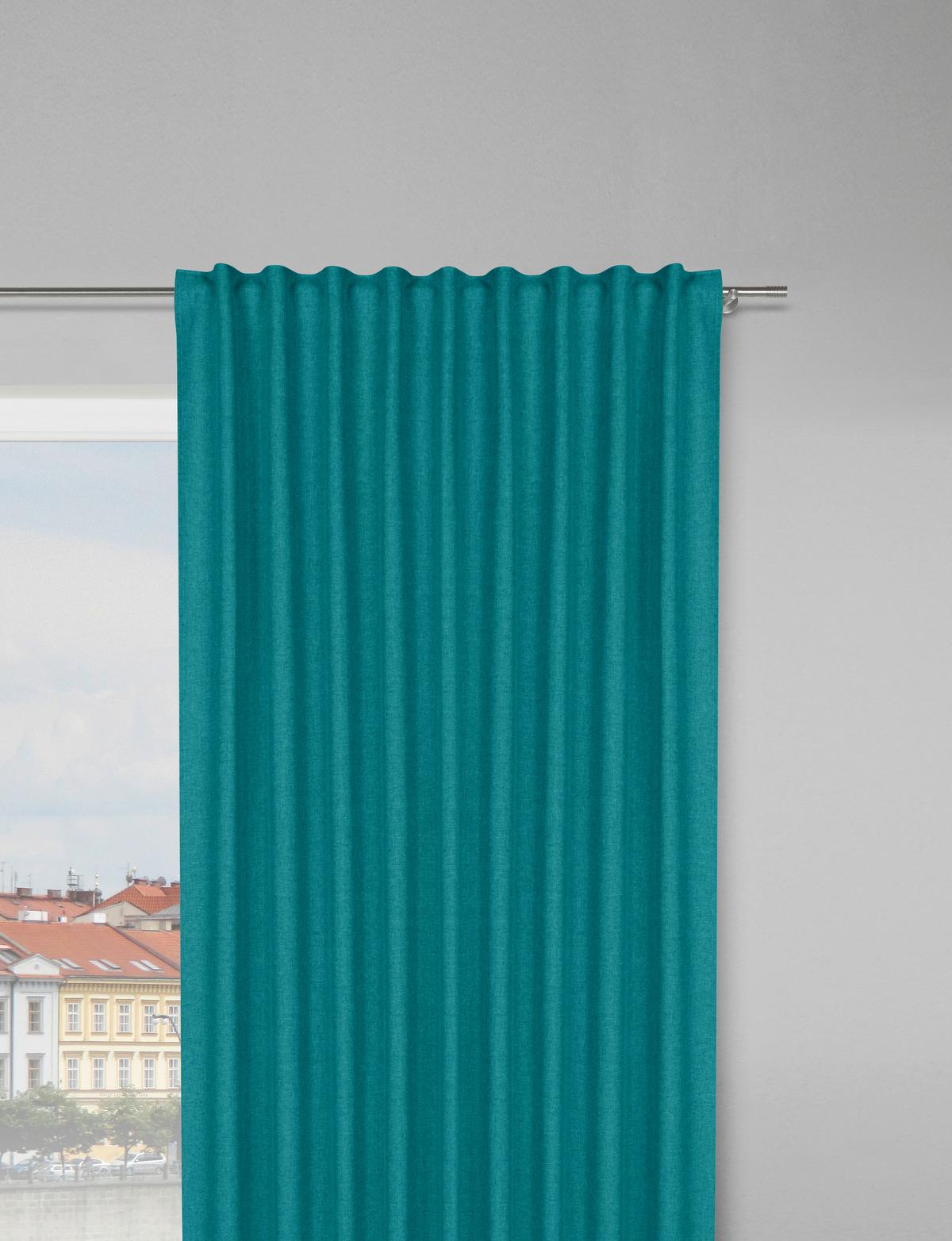 HOTOVÝ ZÁVĚS ULRICH -EXT- -TOP- - světle modrá, textil (135/245cm) - Modern Living