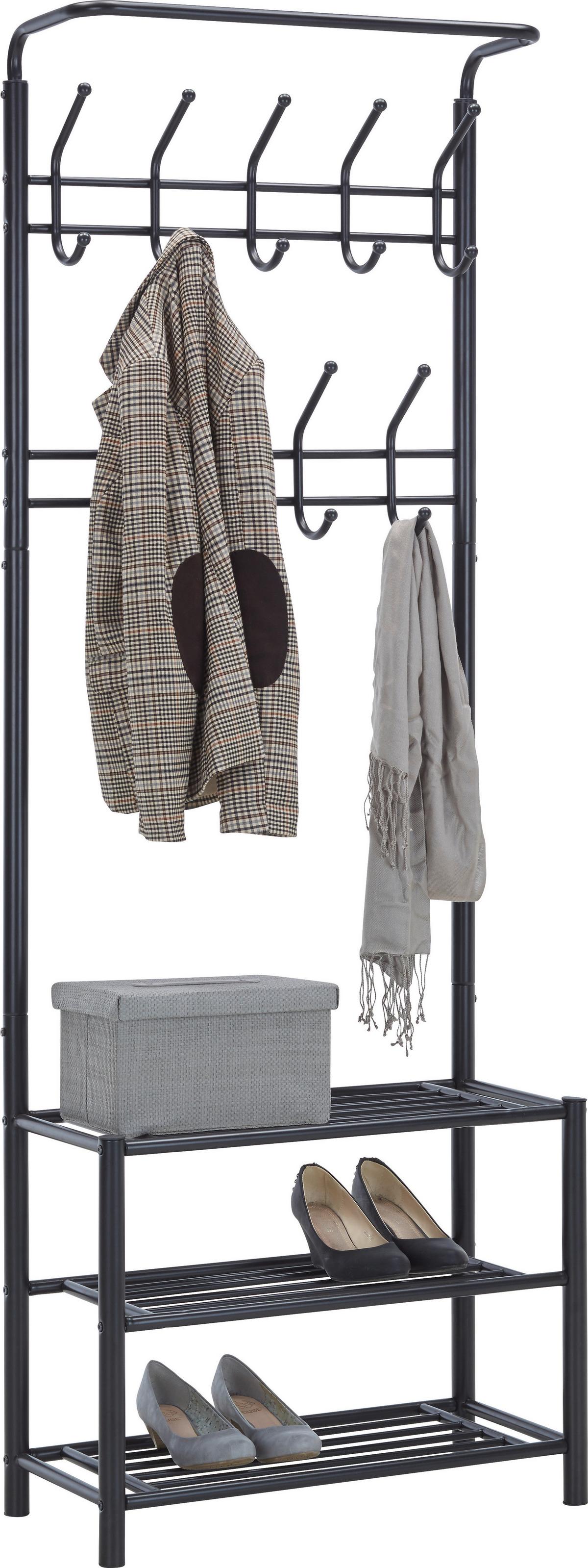 VEŠIAK NA KABÁTY AMELIA - čierna, Modern, kov (67/185/32cm) - Mömax