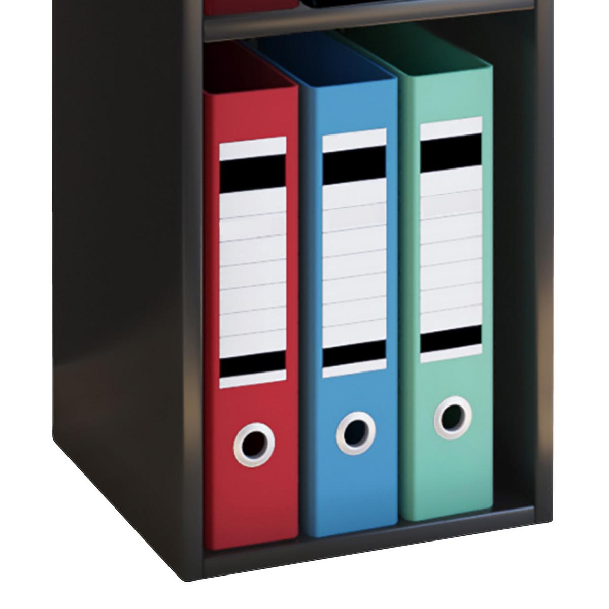 Aktenregal Offas Schwarz B: 34 Cm - Schwarz, Design, Holzwerkstoff (34/72/30cm) - MID.YOU